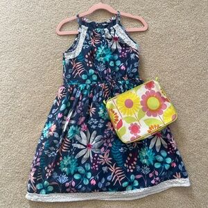 Floral Sleeveless Kids Dress - Multicolor